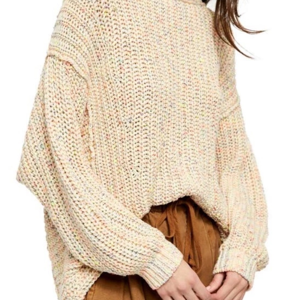 Free People Off-Shoulder Cream Sweater - Picture 2 of 5
